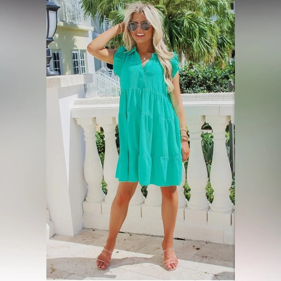 Umgee ruffle tiered dress, large - Picture 1 of 10